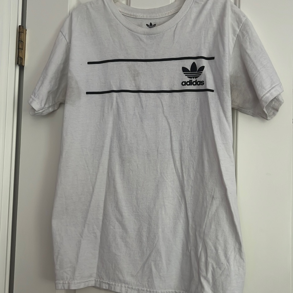 Adidas white t-shirt with black details!